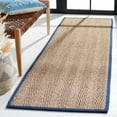 thumbnail image 3 of SAFAVIEH Natural Fiber Maisy Solid Runner Rug, Natural/Navy Blue, 2'6" x 8', 3 of 11