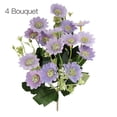 thumbnail image 1 of Ramo de novia artificial hogar sala de estar mesa decoración floral boda tela de seda ramo de flores falsas, púrpura claro 4 Piezas Kearding HA6622-06B*4, 1 of 6