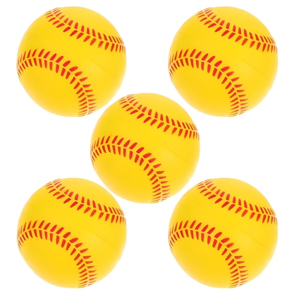 BESTSKY training softballs 5pcs Softball Training Balls Foam Sponge Sports Baseballs 2.56"X2.56"X2.56"