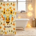 thumbnail image 3 of Erosebridal Dreamy Bee Shower Curtain 72Wx72L,Boho Sunflower Floral Bathroom Curtain,Beige Yellow, 3 of 5