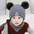 thumbnail image 6 of ZOELNIC Toddler Baby Soft Winter Warm Knitted Hat Earflap Beanie Scarf Set Caps- Gray, 6 of 12