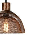 thumbnail image 4 of Pendant with Wire Mesh Design Dome Shaped Shade, Bronze- Saltoro Sherpi, 4 of 5