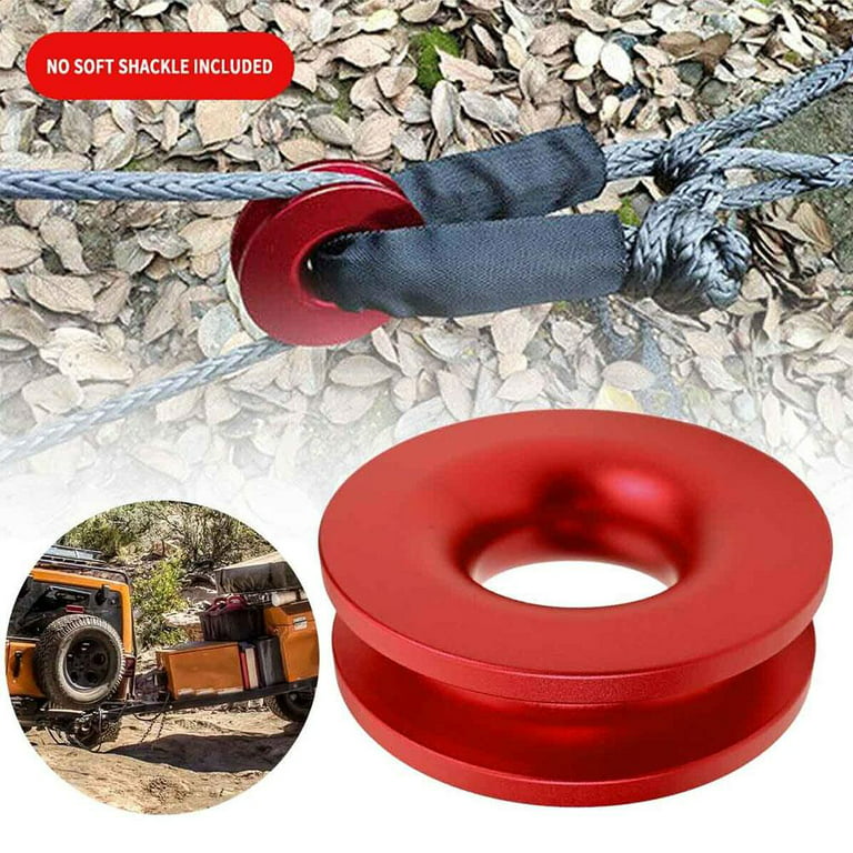 Recovery Ring Snatch Block Pulley 41000lbs & Soft Shackle Tow Winch Rope  Strap*1 P8L1 