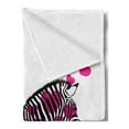 thumbnail image 2 of Pink Zebra Soft Flannel Fleece Throw Blanket, Zebra in Love with Hearts Pastel Valentines Wedding Anniversary, Cozy Plush for Indoor and Outdoor Use, 50" x 60", Black White Pink, by Ambesonne, 2 of 5