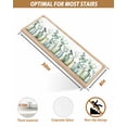 thumbnail image 4 of Teal Eucalyptus Leaves Stair Treads for Wooden Steps Indoor Runner Rug Carpet, Botanical Vase Birds 15 Pieces Peel and Stick Staircase Step Treads Covers Washable Throw Door Mats, 30"x8", 4 of 6
