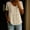 Beige, variant on Qulqfy Solid Blouses for Women Cotton Linen Casual Short Sleeve V-Neck Loose Spring Summer Plus Size Button Down Trendy Vintage Tops for Women 2026 XXXXL