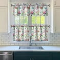 thumbnail image 3 of Vintage Rustic Bloom Curtains 24 Inch - 3 Panel Country Bohemian Set with Wildflowers, Rod Pocket, 3 of 6