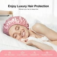 thumbnail image 3 of Satin Bonnet for Sleeping, Double-Layer Silk Bonnet for Hair Protection, Adjustable Sleep Cap for Women & Men, Natural Hair Care, 3 of 8