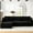 Black, variant on Grey Towel Fabric | 4 - Seater in Family and Guest Rooms | Durable and Easy - to - Match Sofa