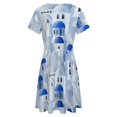 thumbnail image 5 of Santorini Island in The Greece Short Sleeve Dress Women Summer Evening Dresses Ladies Sundress, 5 of 7
