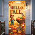 thumbnail image 5 of Autumn Theme Hello Fall Banner Thanksgiving Decor Maple Leaves Decoration Squirrel Pumpkin for Seasonal Celebration Outdoor Decor Indoor Decor, 5 of 9