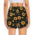 thumbnail image 2 of Lsque Sunflowers3 Printed Women's Running Shorts with Liner Pockets,Elastic Quick Dry Workout Athletic Gym Yoga Shorts,Womens High Waist Shorts-, 2 of 9