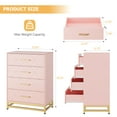thumbnail image 2 of QinaQin Cómoda rosa de 4 cajones para recámara o clóset, diseño alto con rieles de cierre suave y kit antivuelco, ideal para organizar espacios reducidos, 2 of 9