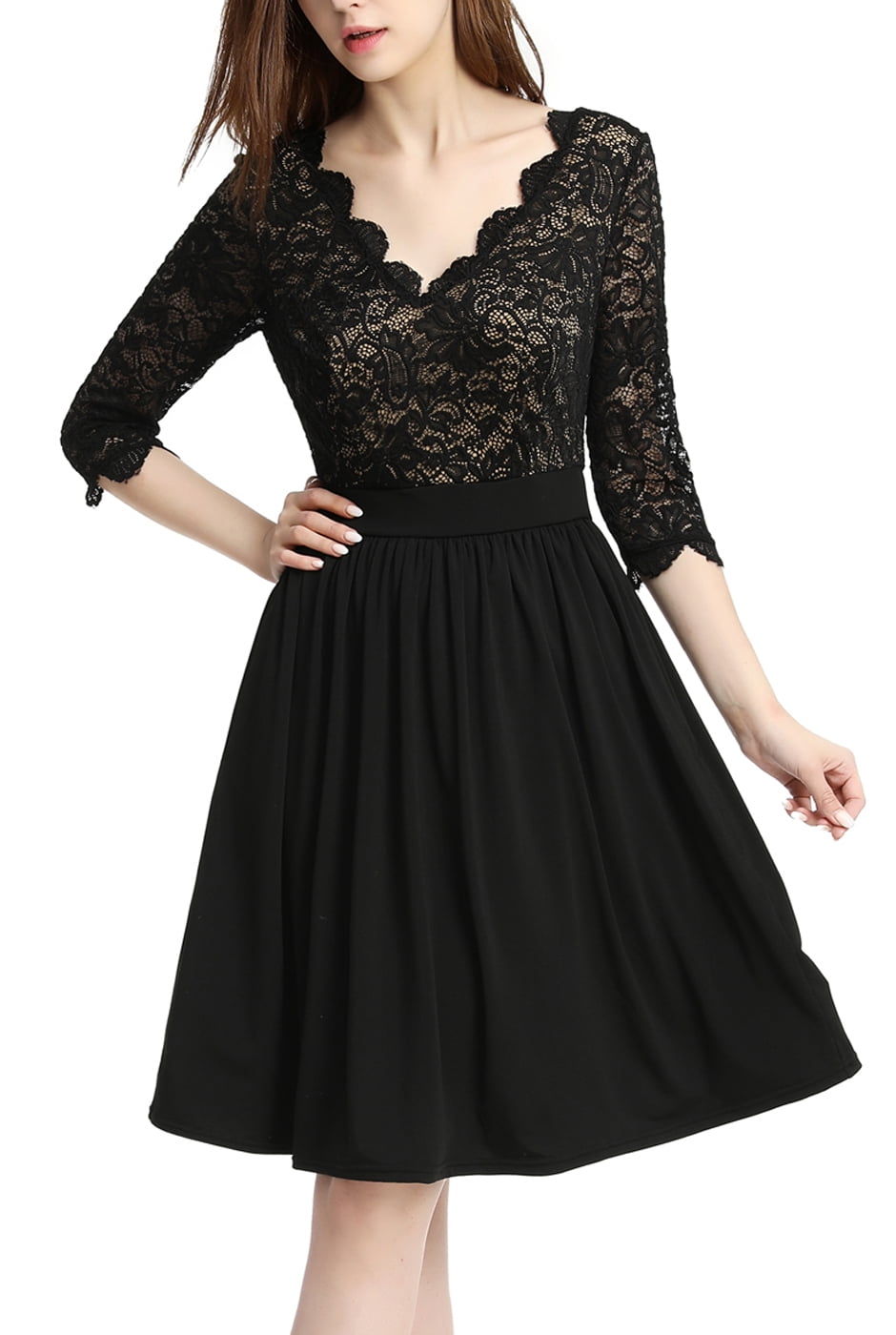 phistic Womens Fit & Flare Lace Dress
