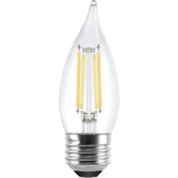 60-Watt Equivalent BA11 Dimmable Edison Flame Tip LED Light Bulb Daylight 5000K (3-Pack)