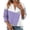 Purple, variant on LIaqionyy Women's 3/4 Length Sleeve Tops Summer Zipper T Shirts Casual Ladies Tees Trendy Tunic Spring Clothes