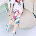 thumbnail image 4 of Summer Kids Girls Printed Capri Cropped Leggings Children Milk Silk Stretchy Shorts, 4 of 13