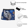 thumbnail image 3 of Sikiie Blue Heron Floral Garden Print Men's Boxer Briefs, Elastic Waistband Boxer Briefs Leggings-Small, 3 of 5