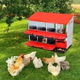 thumbnail image 2 of Eastvita Red Chicken Nesting Box with Lockable Lid 8 Compartments for Easy Egg Collection Protection No Legs, 2 of 4