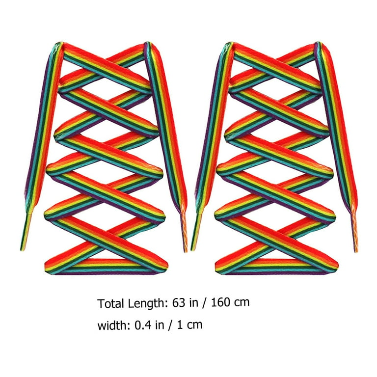 Etereauty Shoe Laces Shoelaces Rainbow Flat Colorful Gradient