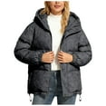 thumbnail image 2 of EOYWHK Puffer Jackets for Women Plus Size Down Jacket Full Zipper Hooded Winter Coats with Pockets, 2 of 9