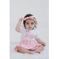 thumbnail image 2 of Barbie Newborn Baby Girls Bodysuit Wrap Skirt and Headband 3 Piece Outfit Set Pink / White 6-9 Months, 2 of 5