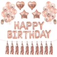 thumbnail image 2 of Globos de fiesta de cumpleaños de boda de oro rosa, globo de aluminio con letras de feliz cumpleaños, suministros de decoración para fiesta de eventos de aniversario de Baby Shower, 2 of 5