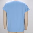 thumbnail image 7 of Htigea Womens Satin Short Sleeve Tops Plus Size Crew Neck T Shirt Casual Loose Fit Everyday Tees Light Blue XXXXXL, 7 of 7