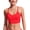 Deep Red, variant on V Shaped Longline Bikini Tops for Women Padded Cropped Swimsuit Athletic Bathing Suit