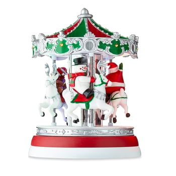 Animated Christmas Village Carousel, 6 in, by Holiday Time