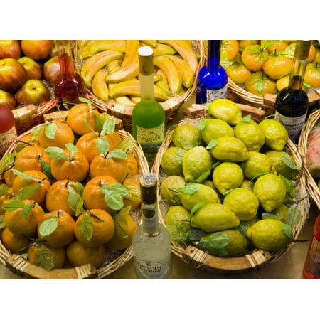 Kids Art Display Line Window Display of Traditional Marzipan Fruits and Grappa, Taormina, Sicily, Italy, Europe Print Wall Art By Martin Child ()