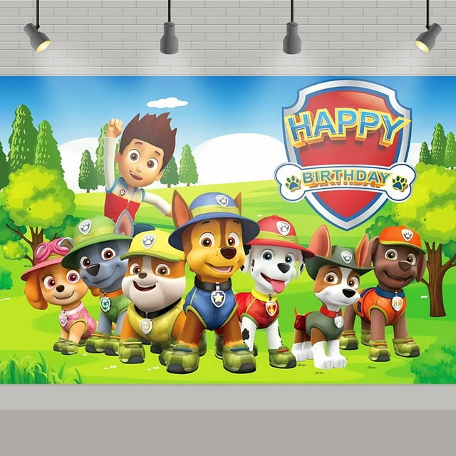 PAW Patrol Birthday Party Backdrop | Photo Banner | Birthday Theme Decoration (Color-22,W:59" L:83")