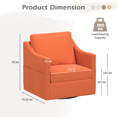thumbnail image 3 of YODOLLA Swivel Armchair, Nursery Fabric Accent Chair,360° Rotating Metal Base, Orange, 3 of 8