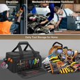 thumbnail image 4 of 14-Inch Heavy-Duty Canvas Tool Bag, Large Capacity Anti-friction Organizer Tote Bag with Shoulder Strap, Multi-purpose Hand Tool Storage Organizer for Repairman, Carpenters, Handymen (brown,1), 4 of 8