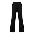 thumbnail image 4 of Qgtaibl High Waisted Flare Work Pants for Women Double Button Slim Fit Dress Trousers with Pockets Solid Color Business Casual Pants Black XXXL, 4 of 6