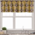 thumbnail image 3 of Ambesonne Mosaic Valance & Curtain, Oriental Flower Tiles Motif, 55"x30", Mustard and Dark Indigo, 3 of 7