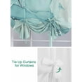 thumbnail image 3 of Turquoise Tie Up Curtains for Windows 45 Inch Length Balloon Curtains Kitchen Adjustable Balloon Window Shade Modern Marble Ink Painting Abstract Art Tie Up Valance Bathroom Curtain Window 34"x45", 3 of 6