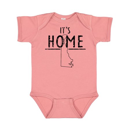 

Inktastic It s Home- State of Delaware Outline Distressed Text Gift Baby Boy or Baby Girl Bodysuit