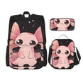 thumbnail image 1 of Balery Cute Axolotl Sakura Blossoms B Mochila escolar 3 en 1 para niños: mochila resistente con lonchera térmica y estuche para lápices. Mochila escolar para niños y niñas., 1 of 7
