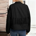 thumbnail image 6 of Stamzod Jackets for Women Casual Long Sleeve Light Weight Jackets Womens Fall Fashion Ruched Cropped Jacket Coats Black M, 6 of 7