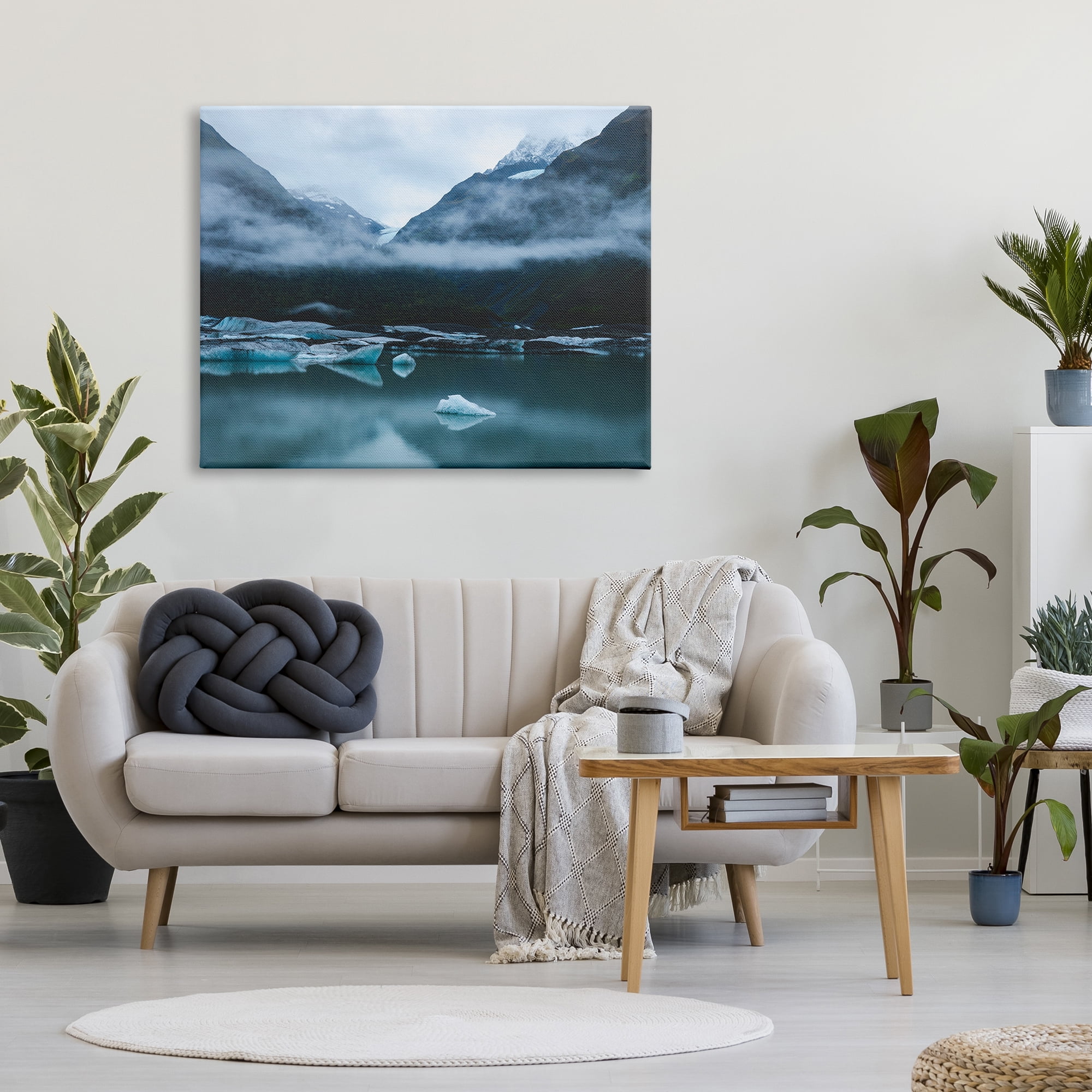 Stupell Industries Foggy Icebergs on Lake Landscape Photography Gallery Wrapped Canvas Art Print Wall Art, 48 x 36