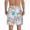 thumbnail image 3 of Disketp Men'S Swim Trunks Hawaiian Breathable Surf Beach Swimsuits Mesh Lining Beach Shorts With Pockets-Unicorn Doingyoga, 3 of 9
