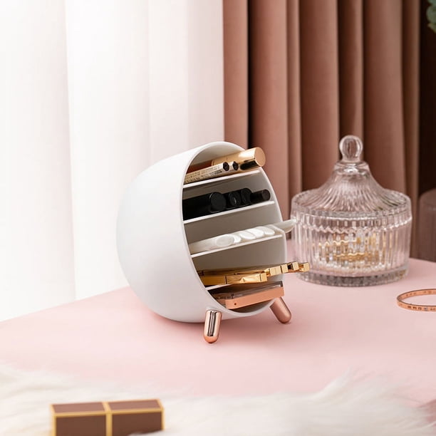 Organizador de almacenamiento de maquillaje, caja de almacenamiento de cosméticos de escritorio, organizador de lápiz labial, caja de almacenamiento de maquillaje de escritorio de alta capacidad
