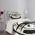 thumbnail image 5 of Ambesonne Vintage Airplane Quilted Bedspread Set 2 Pcs, Aviation Retro, Twin Size, Black and White, 5 of 6