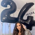 thumbnail image 2 of Globos de aluminio con número negro para fiesta de cumpleaños de adultos, decoraciones de 32 pulgadas para fiesta de bebé, suministros de Globos de aire, 2 of 7