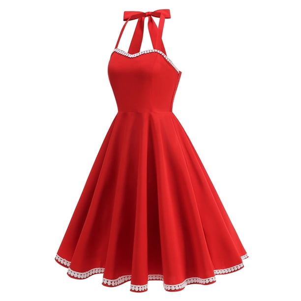 mfyjkho Vestidos de verano para mujer, Vestido informal de lunares con cuello en V y cordones para mujer Vestidos de fiesta para mujer s