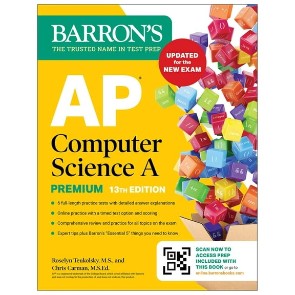 Barron's AP Prep AP Computer Science a Premium, 13th Edition: Prep Book with 6 Practice Tests   Comprehensive Review   Online Practice (2, (Paperback)