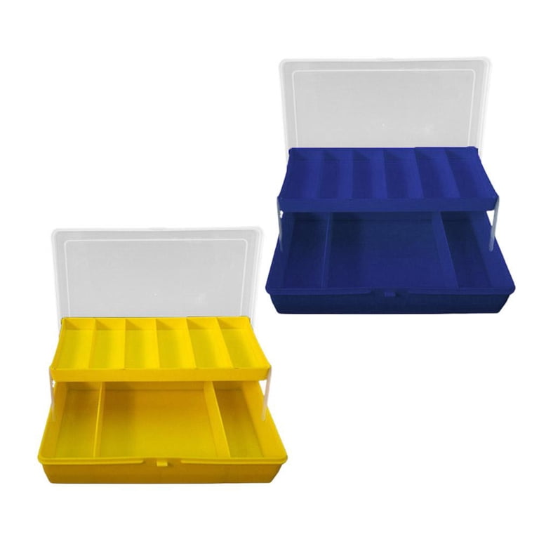 deck tackle box Portable Fishing Tackle Box 13 Compartments Double-deck Storage Case Carp  Lot M8