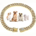 thumbnail image 1 of Dog Chain Diamond Cuban Collar Walking Metal Chain Collar Secure Buckle, Pet Cuban Collar Jewelry Accessories, 1 of 1