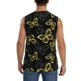thumbnail image 4 of Bingfone Golden Glitter Butterflies Pattern Men's Tank Tops Workout Sleeveless Tee Shirts Running Beach Tanks for Men-3X-Large, 4 of 8